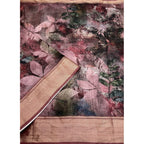 Printed Saree With Unstitched Blouse 5.5Mtr (Multicolor)