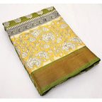Printed Saree With Unstitched Blouse 5.5Mtr (Mehandi)