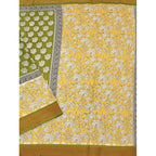 Printed Saree With Unstitched Blouse 5.5Mtr (Mehandi)