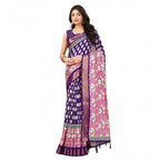 Printed Saree With Unstitched Blouse 5.5Mtr (Purple)