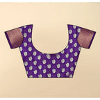 Printed Saree With Unstitched Blouse 5.5Mtr (Purple)