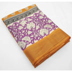 Printed Saree With Unstitched Blouse 5.5Mtr (Yellow)
