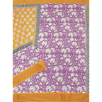 Printed Saree With Unstitched Blouse 5.5Mtr (Yellow)
