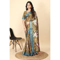 Floral Printed Saree With Unstitched Blouse 5.5Mtr (Multicolor)