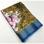 Floral Printed Saree With Unstitched Blouse 5.5Mtr (Multicolor)