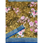 Floral Printed Saree With Unstitched Blouse 5.5Mtr (Multicolor)