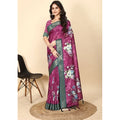 Floral Printed Saree With Unstitched Blouse 5.5Mtr (Multicolor)