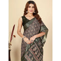 Printed Saree With Unstitched Blouse 5.5Mtr (Black)
