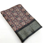 Printed Saree With Unstitched Blouse 5.5Mtr (Black)