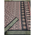 Printed Saree With Unstitched Blouse 5.5Mtr (Black)