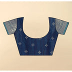 Printed Saree With Unstitched Blouse 5.5Mtr (Blue)