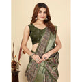 Printed Saree With Unstitched Blouse 5.5Mtr (Green)