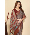 Printed Saree With Unstitched Blouse 5.5Mtr (Multicolor)