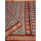Printed Saree With Unstitched Blouse 5.5Mtr (Multicolor)