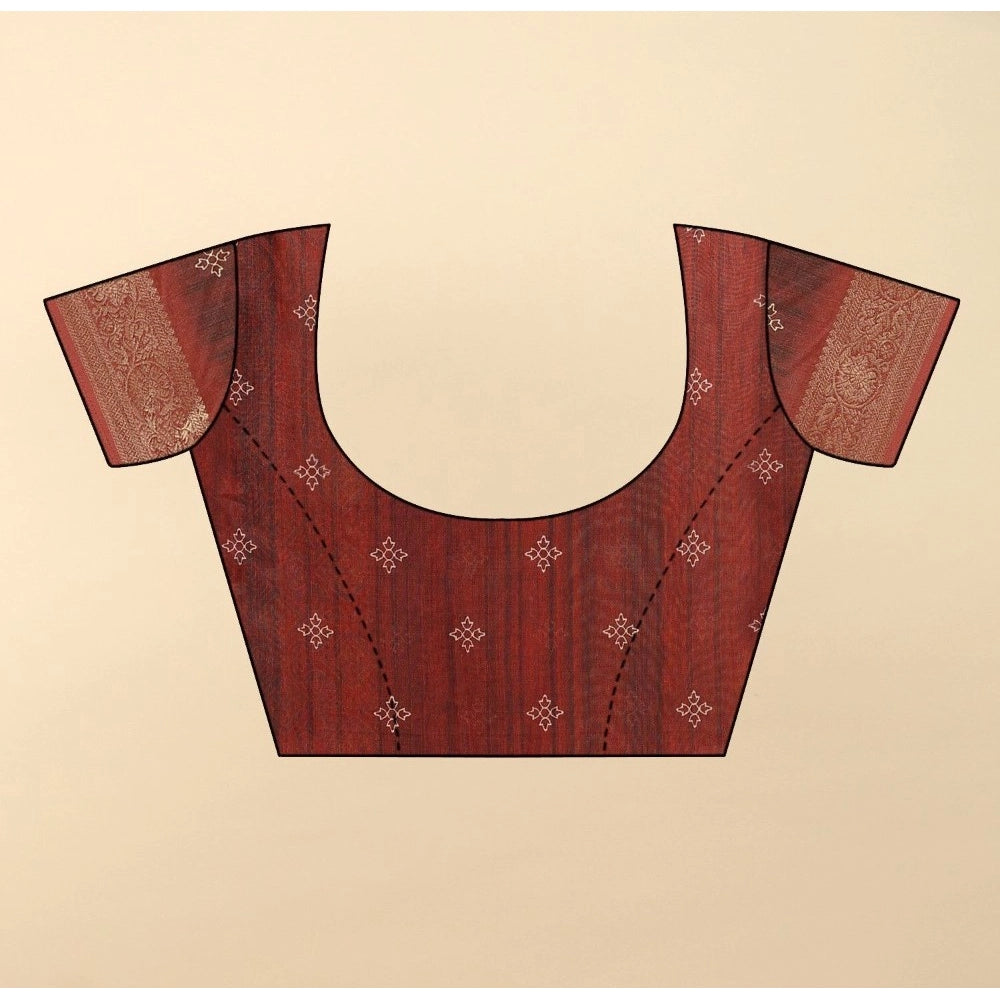 Printed Saree With Unstitched Blouse 5.5Mtr (Multicolor)