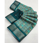 Printed Saree With Unstitched Blouse 5.5Mtr (Rama)