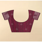 Printed Saree With Unstitched Blouse 5.5Mtr (Wine)