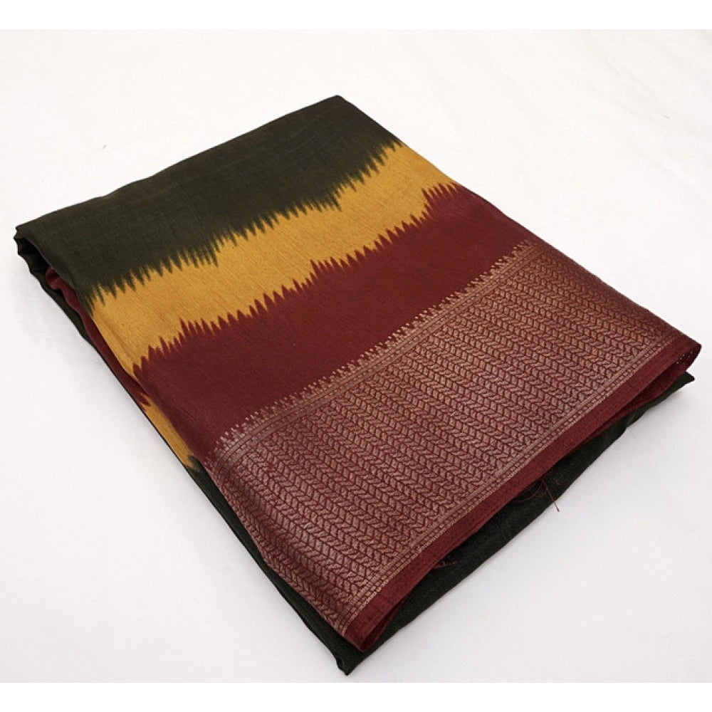 Solid Saree With Unstitched Blouse 5.5Mtr (Multicolor)