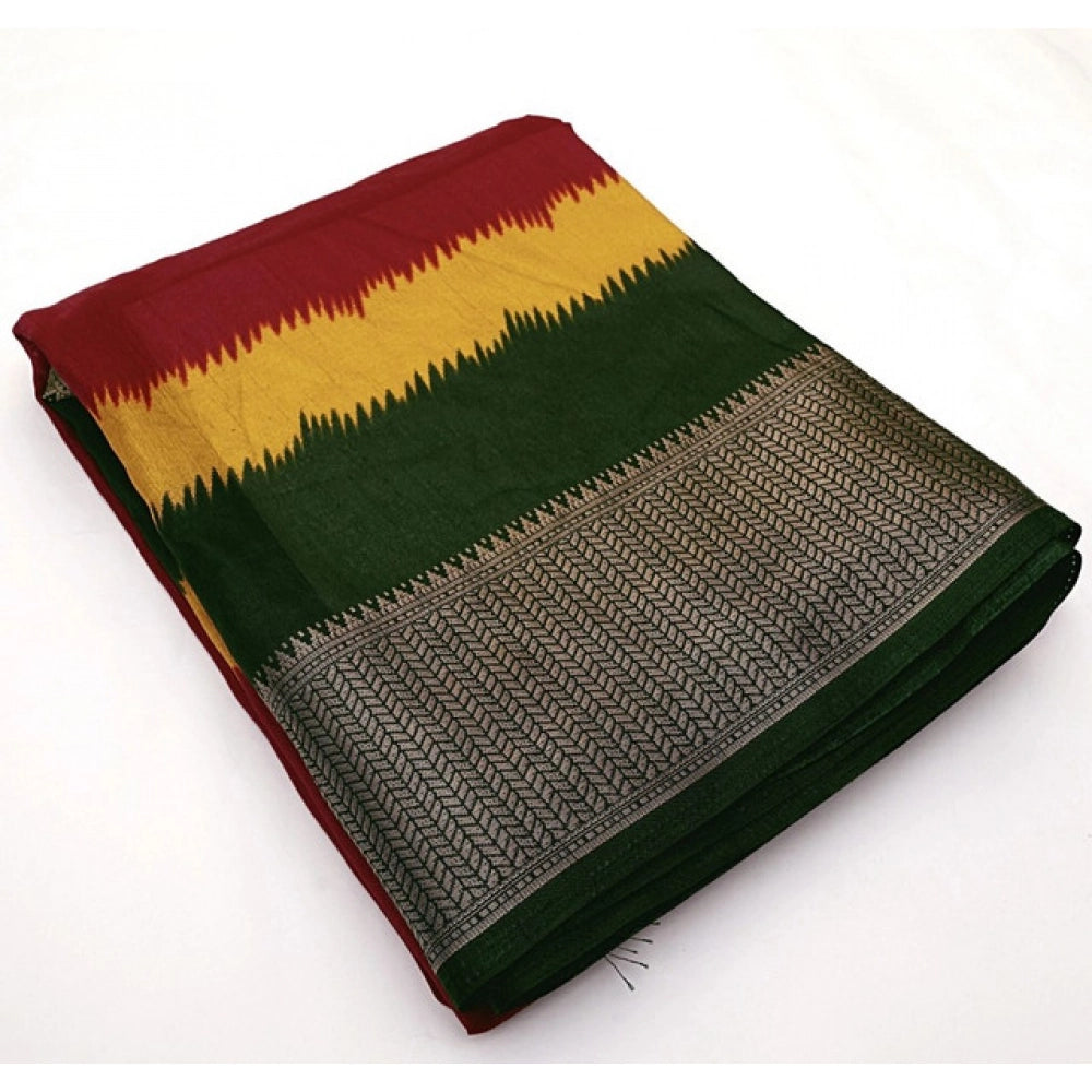 Solid Saree With Unstitched Blouse 5.5Mtr (Multicolor)