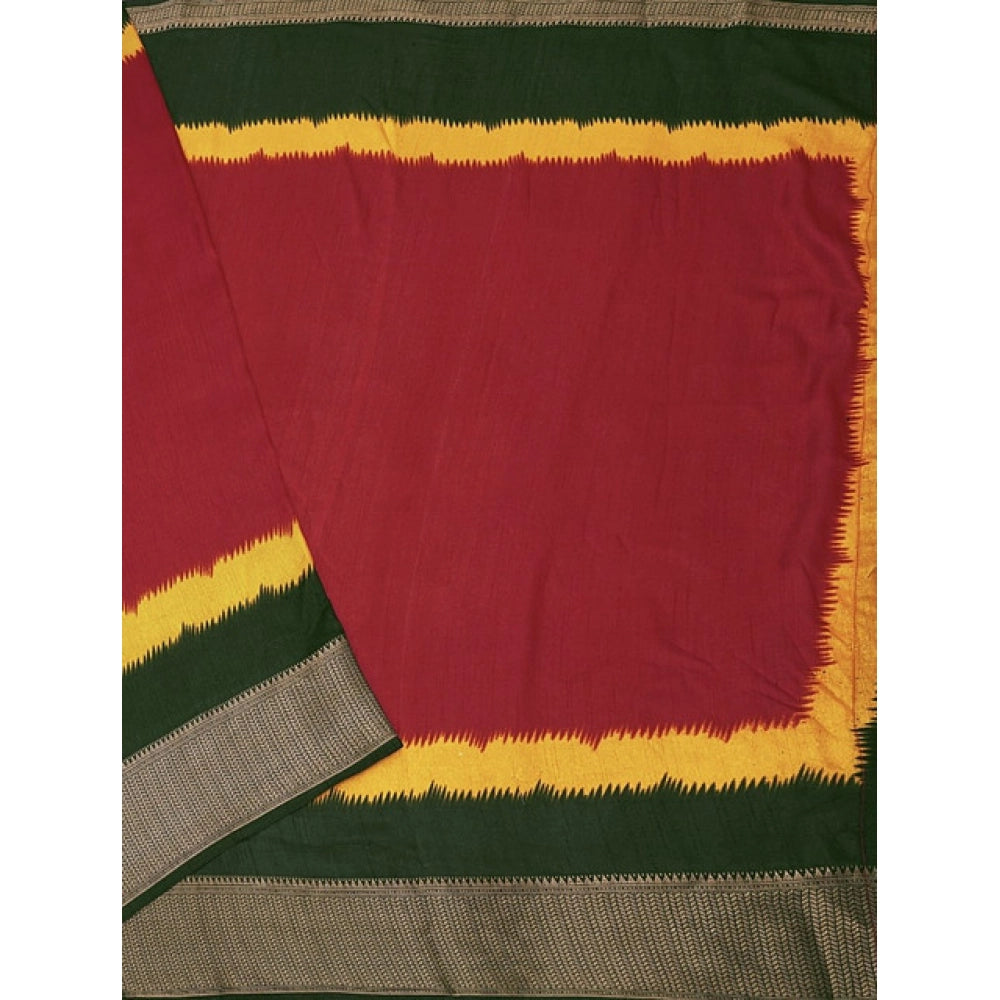 Solid Saree With Unstitched Blouse 5.5Mtr (Multicolor)