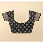 Floral Printed Saree With Unstitched Blouse 5.5Mtr (Black)