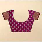 Floral Printed Saree With Unstitched Blouse 5.5Mtr (Wine)