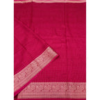 Checkered Saree With Unstitched Blouse 5.5Mtr (Red)