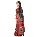 Printed Saree With Unstitched Blouse 5.5Mtr (Black)