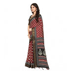 Printed Saree With Unstitched Blouse 5.5Mtr (Red)