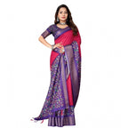 Printed Saree With Unstitched Blouse 5.5Mtr (Multicolor)