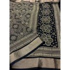 Printed Saree With Unstitched Blouse 5.5Mtr (Black)