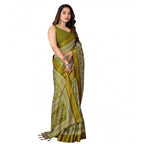 Printed Saree With Unstitched Blouse 5.5Mtr (Green)