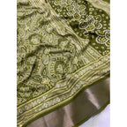 Printed Saree With Unstitched Blouse 5.5Mtr (Green)