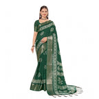 Printed Saree With Unstitched Blouse 5.5Mtr (Green)