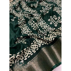Printed Saree With Unstitched Blouse 5.5Mtr (Green)