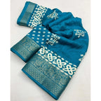 Printed Saree With Unstitched Blouse 5.5Mtr (Rama)