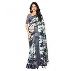 Floral Printed Saree With Unstitched Blouse 5.5Mtr (Multicolor)