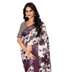 Floral Printed Saree With Unstitched Blouse 5.5Mtr (Multicolor)
