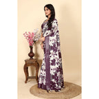 Floral Printed Saree With Unstitched Blouse 5.5Mtr (Multicolor)