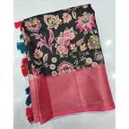 Floral Printed Saree With Unstitched Blouse 5.5Mtr (Multicolor)
