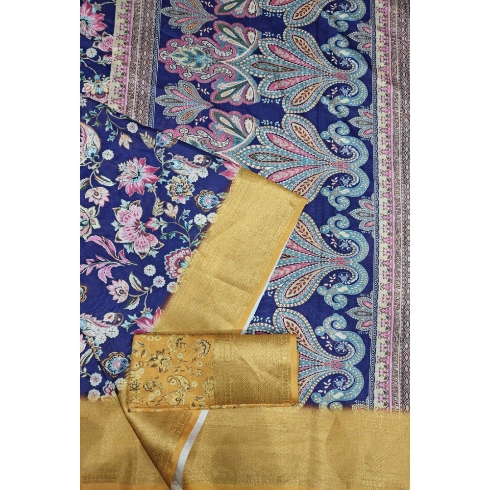 Floral Printed Saree With Unstitched Blouse 5.5Mtr (Multicolor)
