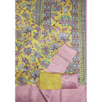 Floral Printed Saree With Unstitched Blouse 5.5Mtr (Multicolor)