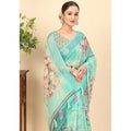Floral Printed Saree With Unstitched Blouse 5.5Mtr (Multicolor)