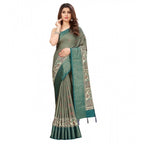 Printed Saree With Unstitched Blouse 5.5Mtr (Multicolor)