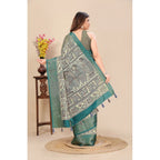 Printed Saree With Unstitched Blouse 5.5Mtr (Multicolor)