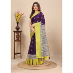Printed Saree With Unstitched Blouse 5.5Mtr (Multicolor)
