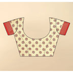 Printed Saree With Unstitched Blouse 5.5Mtr (Cream)