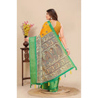 Printed Saree With Unstitched Blouse 5.5Mtr (Yellow)