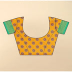 Printed Saree With Unstitched Blouse 5.5Mtr (Yellow)