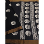 Printed Saree With Unstitched Blouse 5.5Mtr (Black)